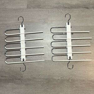 Dress pants organizer. Hang 5 pair of pants on one hook. Space saver! Set of 2.